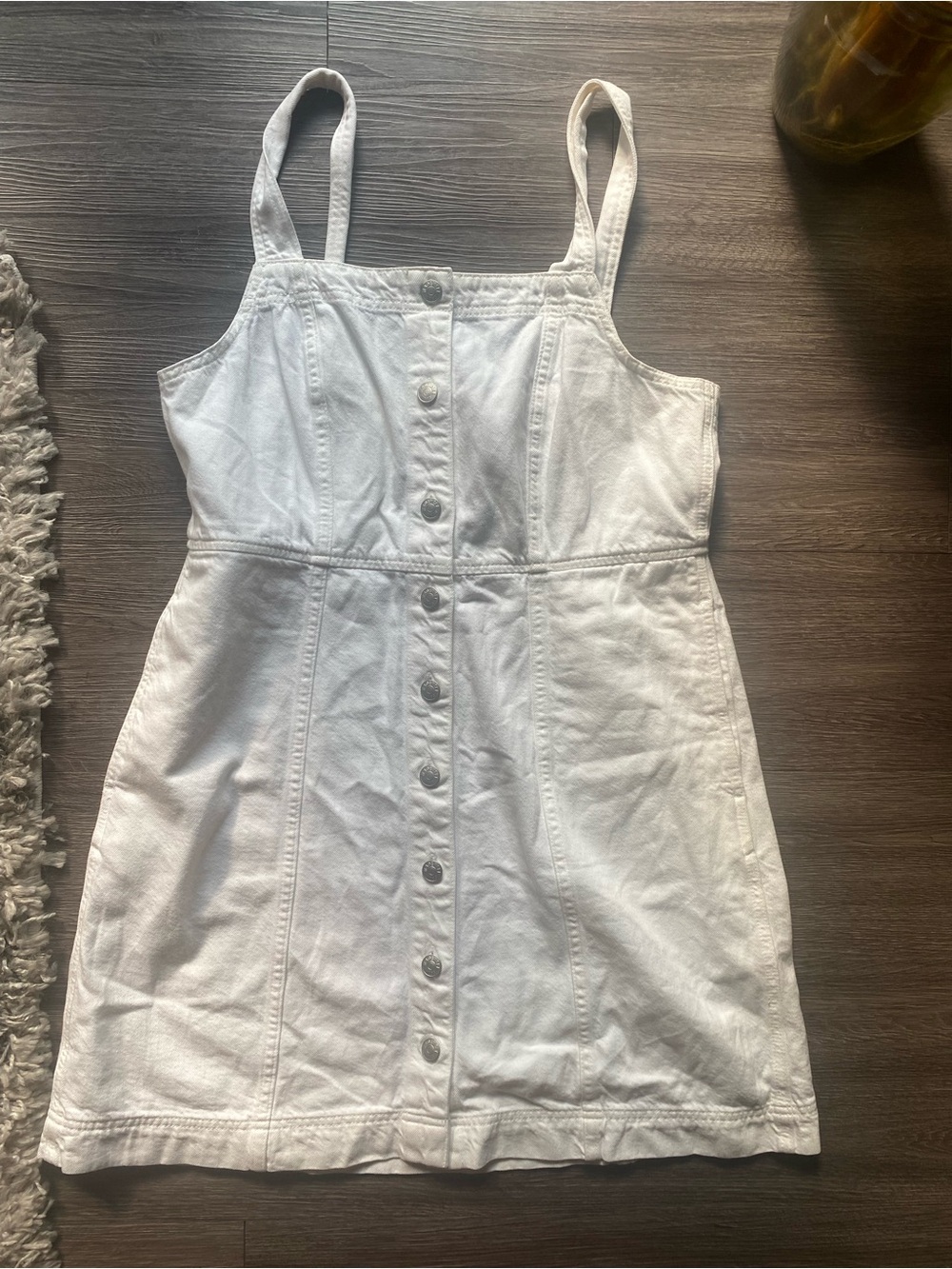 Madewell White Button-Front Denim Mini Dress